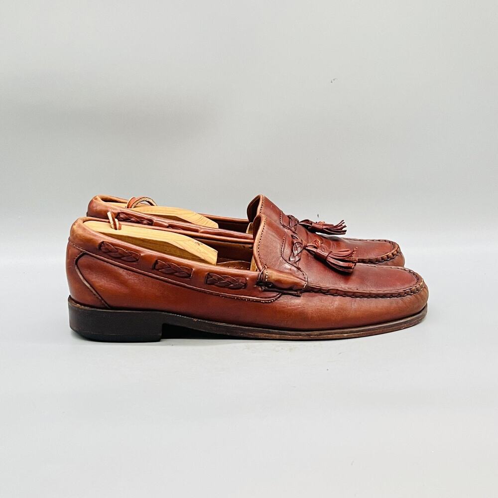 Allen Edmonds Shoes Mens 9 Brown Leather Tassel Loafers Slip On Dress Classic